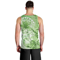 Polynesian Hibiscus Flower Tribal Men Tank Top Lime Green Color LT9 - Polynesian Pride