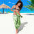 Polynesian Hibiscus Flower Tribal Sarong Lime Green Color