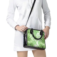 Polynesian Hibiscus Flower Tribal Shoulder Handbag Lime Green Color LT9 - Polynesian Pride