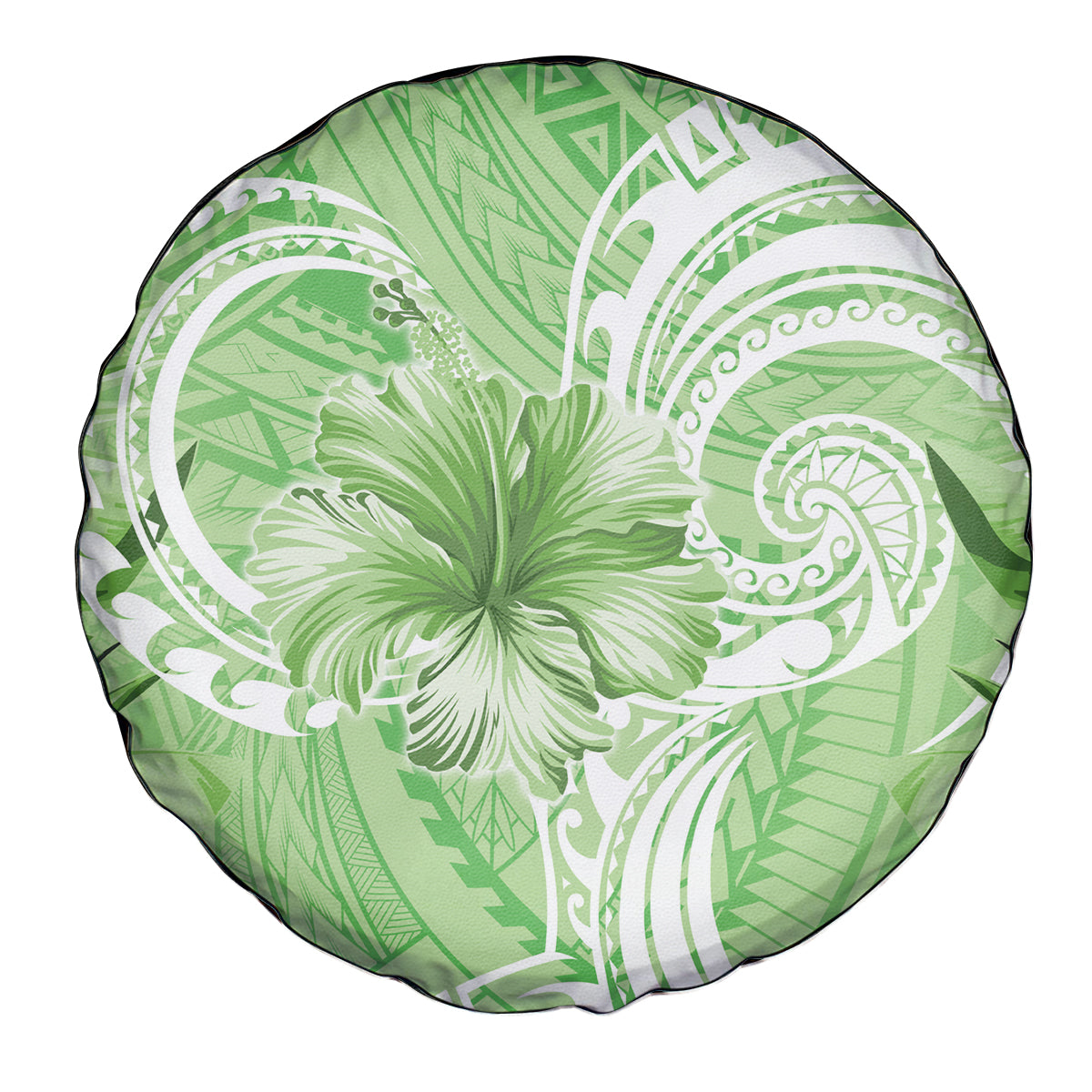Polynesian Hibiscus Flower Tribal Spare Tire Cover Lime Green Color LT9 - Polynesian Pride
