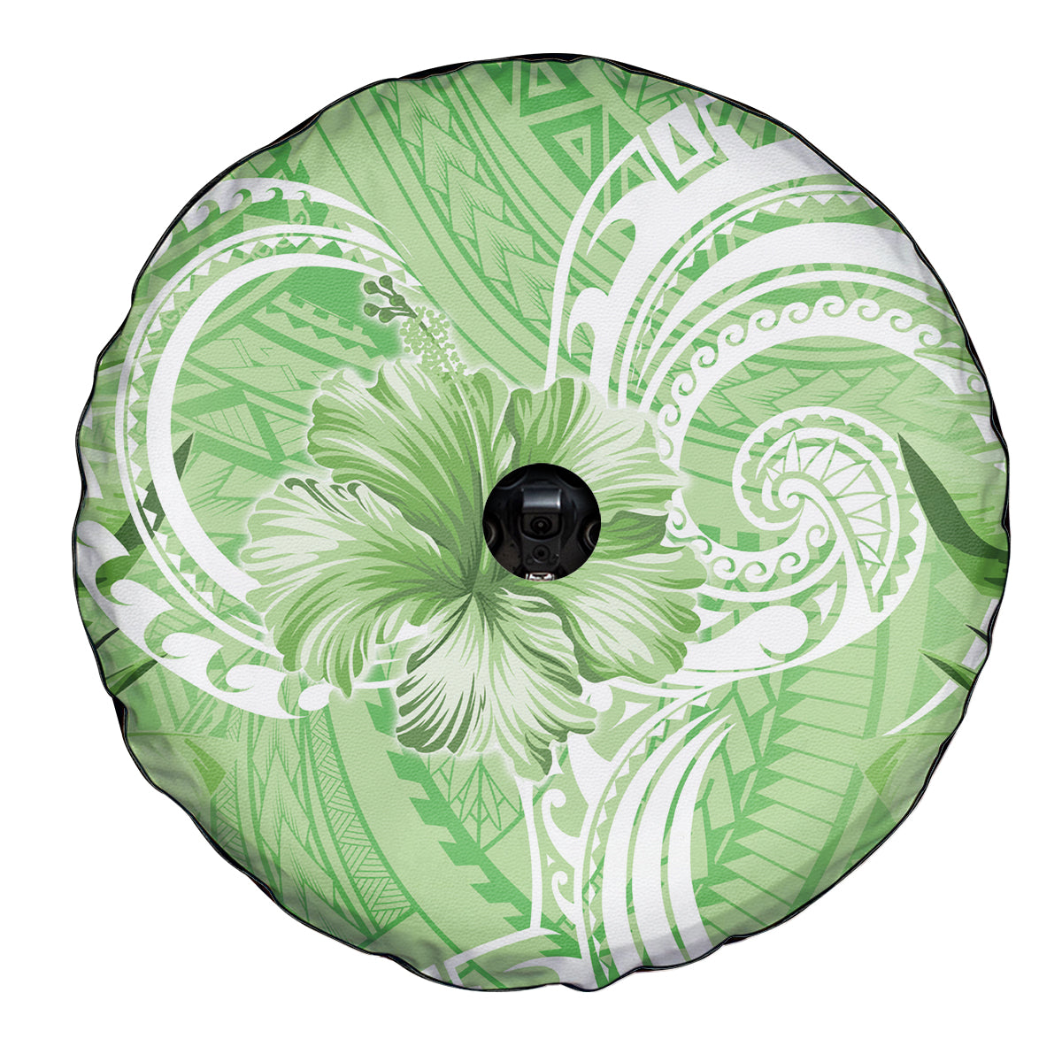 Polynesian Hibiscus Flower Tribal Spare Tire Cover Lime Green Color LT9 - Polynesian Pride