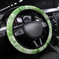 Polynesian Hibiscus Flower Tribal Steering Wheel Cover Lime Green Color LT9 Universal Fit Lime Green - Polynesian Pride