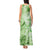 Polynesian Hibiscus Flower Tribal Tank Maxi Dress Lime Green Color