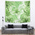 Polynesian Hibiscus Flower Tribal Tapestry Lime Green Color