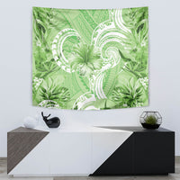 Polynesian Hibiscus Flower Tribal Tapestry Lime Green Color LT9 - Polynesian Pride