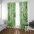 Polynesian Hibiscus Flower Tribal Window Curtain Lime Green Color