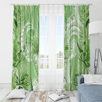 Polynesian Hibiscus Flower Tribal Window Curtain Lime Green Color LT9 - Polynesian Pride