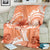 Polynesian Hibiscus Flower Tribal Blanket Peach Color