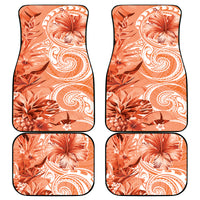 Polynesian Hibiscus Flower Tribal Car Mats Peach Color LT9 - Polynesian Pride