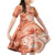 Polynesian Hibiscus Flower Tribal Family Matching Mermaid Dress and Hawaiian Shirt Peach Color