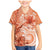 Polynesian Hibiscus Flower Tribal Family Matching Mermaid Dress and Hawaiian Shirt Peach Color