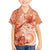 Polynesian Hibiscus Flower Tribal Family Matching Off The Shoulder Long Sleeve Dress and Hawaiian Shirt Peach Color