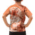 Polynesian Hibiscus Flower Tribal Family Matching Off Shoulder Short Dress and Hawaiian Shirt Peach Color