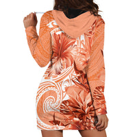 Polynesian Hibiscus Flower Tribal Hoodie Dress Peach Color LT9 - Polynesian Pride