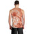 Polynesian Hibiscus Flower Tribal Men Tank Top Peach Color