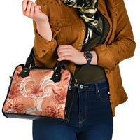 Polynesian Hibiscus Flower Tribal Shoulder Handbag Peach Color LT9 - Polynesian Pride