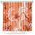 Polynesian Hibiscus Flower Tribal Shower Curtain Peach Color