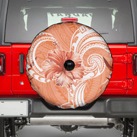 Polynesian Hibiscus Flower Tribal Spare Tire Cover Peach Color LT9 - Polynesian Pride