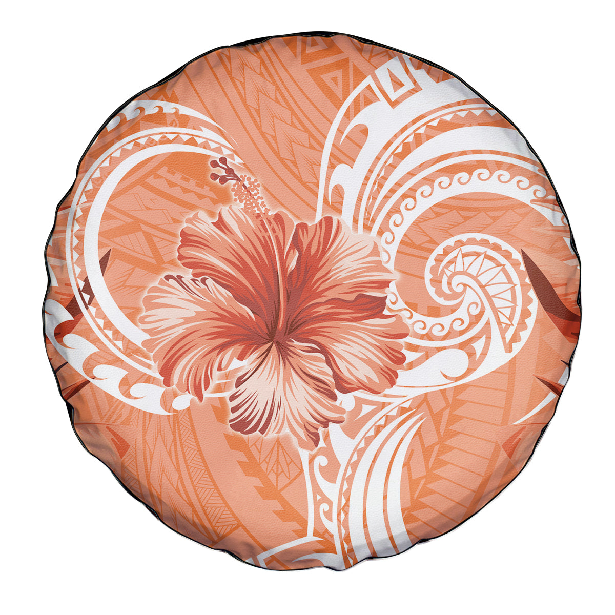 Polynesian Hibiscus Flower Tribal Spare Tire Cover Peach Color LT9 - Polynesian Pride