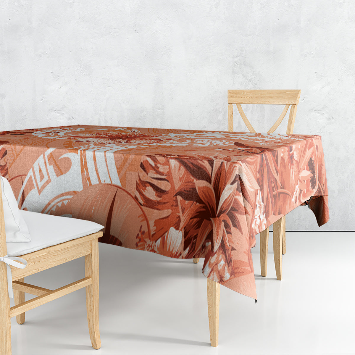 Polynesian Hibiscus Flower Tribal Tablecloth Peach Color LT9 - Polynesian Pride