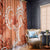 Polynesian Hibiscus Flower Tribal Window Curtain Peach Color