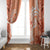 Polynesian Hibiscus Flower Tribal Window Curtain Peach Color