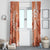 Polynesian Hibiscus Flower Tribal Window Curtain Peach Color