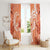 Polynesian Hibiscus Flower Tribal Window Curtain Peach Color