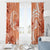 Polynesian Hibiscus Flower Tribal Window Curtain Peach Color