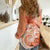 Polynesian Hibiscus Flower Tribal Women Casual Shirt Peach Color