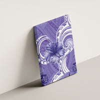 Polynesian Hibiscus Flower Tribal Canvas Wall Art Violet Color LT9 - Polynesian Pride