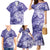 Polynesian Hibiscus Flower Tribal Family Matching Mermaid Dress and Hawaiian Shirt Violet Color