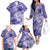 Polynesian Hibiscus Flower Tribal Family Matching Off The Shoulder Long Sleeve Dress and Hawaiian Shirt Violet Color