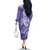 Polynesian Hibiscus Flower Tribal Family Matching Off The Shoulder Long Sleeve Dress and Hawaiian Shirt Violet Color