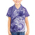 Polynesian Hibiscus Flower Tribal Family Matching Off The Shoulder Long Sleeve Dress and Hawaiian Shirt Violet Color