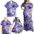 Polynesian Hibiscus Flower Tribal Family Matching Off Shoulder Maxi Dress and Hawaiian Shirt Violet Color