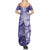 Polynesian Hibiscus Flower Tribal Family Matching Summer Maxi Dress and Hawaiian Shirt Violet Color