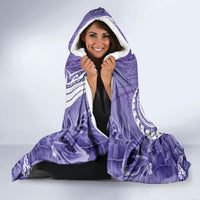 Polynesian Hibiscus Flower Tribal Hooded Blanket Violet Color LT9 - Polynesian Pride