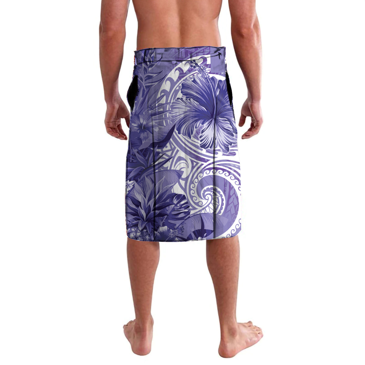 Polynesian Hibiscus Flower Tribal Lavalava Violet Color LT9 - Polynesian Pride