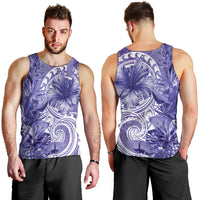 Polynesian Hibiscus Flower Tribal Men Tank Top Violet Color LT9 - Polynesian Pride