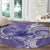 Polynesian Hibiscus Flower Tribal Round Carpet Violet Color