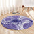 Polynesian Hibiscus Flower Tribal Round Carpet Violet Color