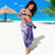 Polynesian Hibiscus Flower Tribal Sarong Violet Color