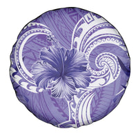 Polynesian Hibiscus Flower Tribal Spare Tire Cover Violet Color LT9 - Polynesian Pride