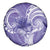 Polynesian Hibiscus Flower Tribal Spare Tire Cover Violet Color