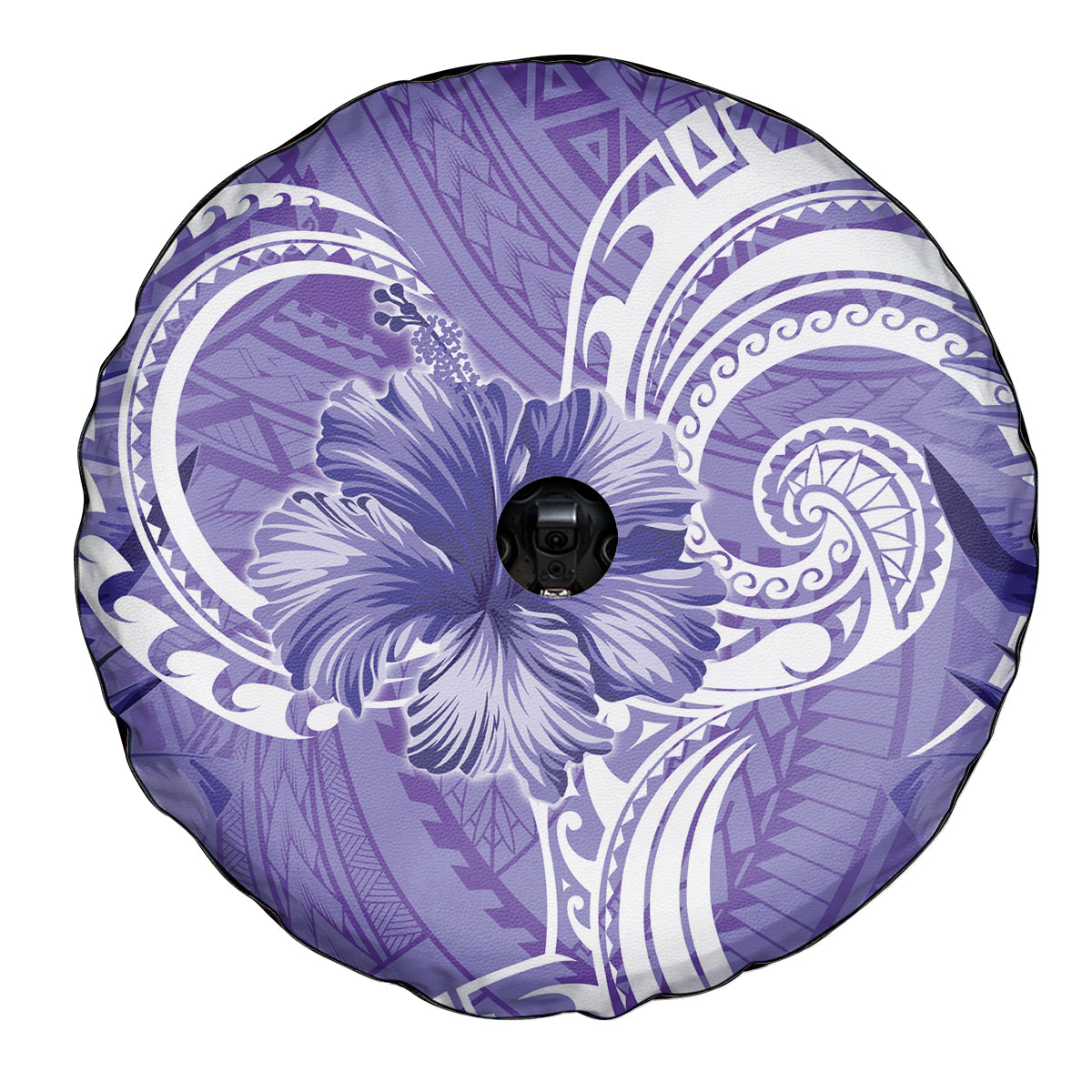 Polynesian Hibiscus Flower Tribal Spare Tire Cover Violet Color LT9 - Polynesian Pride