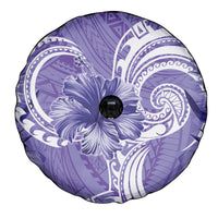 Polynesian Hibiscus Flower Tribal Spare Tire Cover Violet Color LT9 - Polynesian Pride