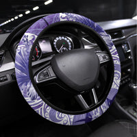 Polynesian Hibiscus Flower Tribal Steering Wheel Cover Violet Color LT9 Universal Fit Violet - Polynesian Pride