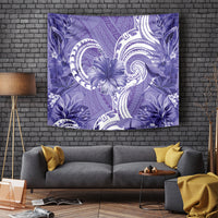 Polynesian Hibiscus Flower Tribal Tapestry Violet Color LT9 - Polynesian Pride