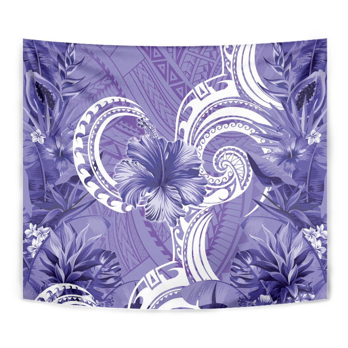 Polynesian Hibiscus Flower Tribal Tapestry Violet Color LT9 - Polynesian Pride